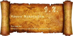 Vavro Nikoletta névjegykártya